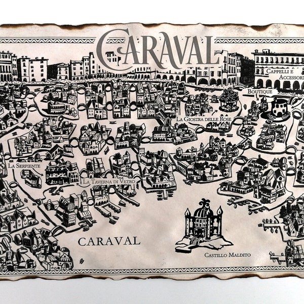 Caraval Book Map, Legendary Map, Finale Map, Fantasy Map of Caraval, Isla de los Sueños Map, Caraval Island of Dreams Map, World of Caraval