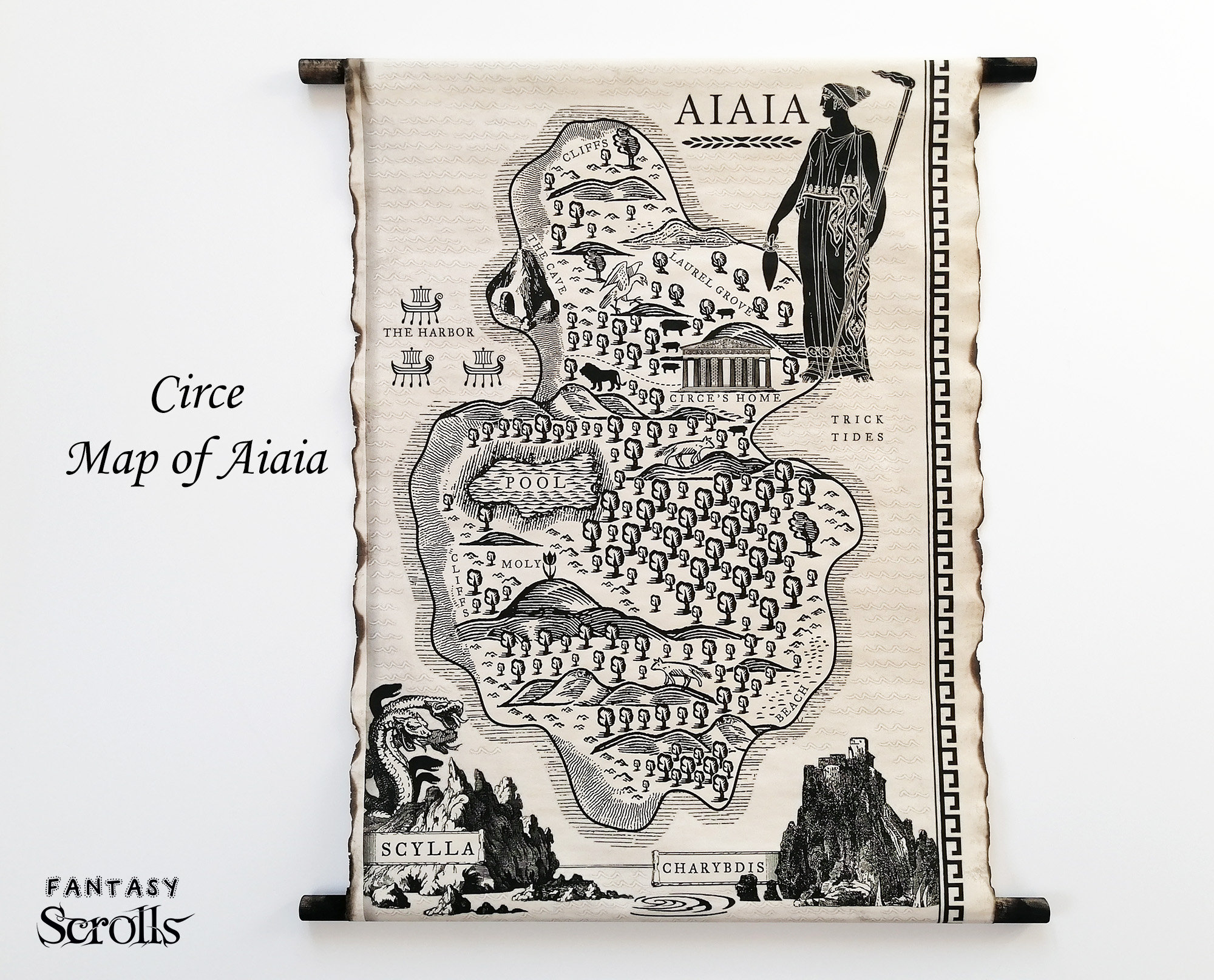 Map of Camp Half-blood on Handmade Scroll Percy Jackson and