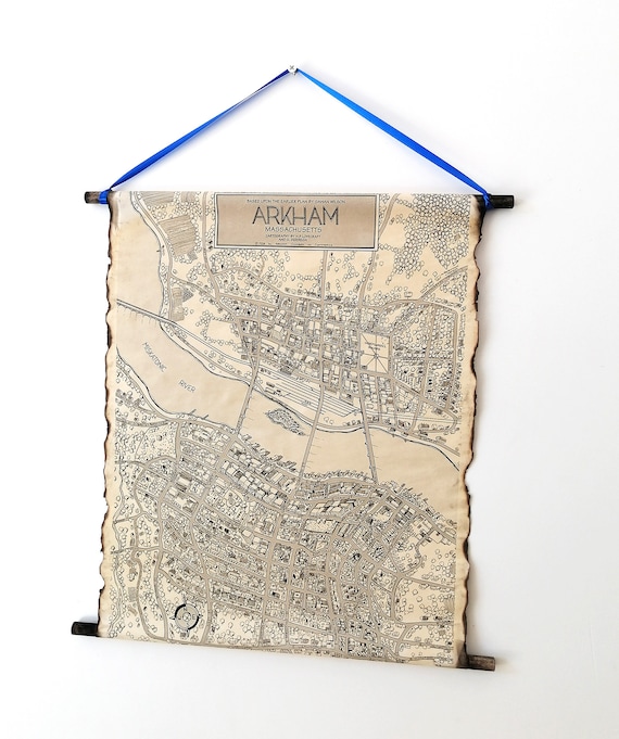 A3 Cthulhu Poster Map Set: Arkham, Dunwich & Innsmouth, Ideal For For Call Of Cthulhu RPG Or Any Lovecraft Fan