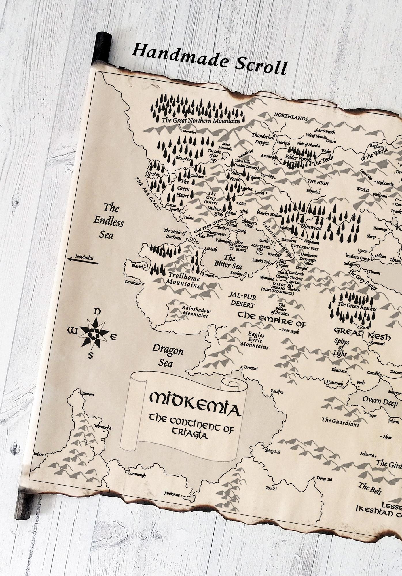 Midkemia Map, Riftwar Cycle, Raymond E Feist, Aged Paper Print - Etsy ...