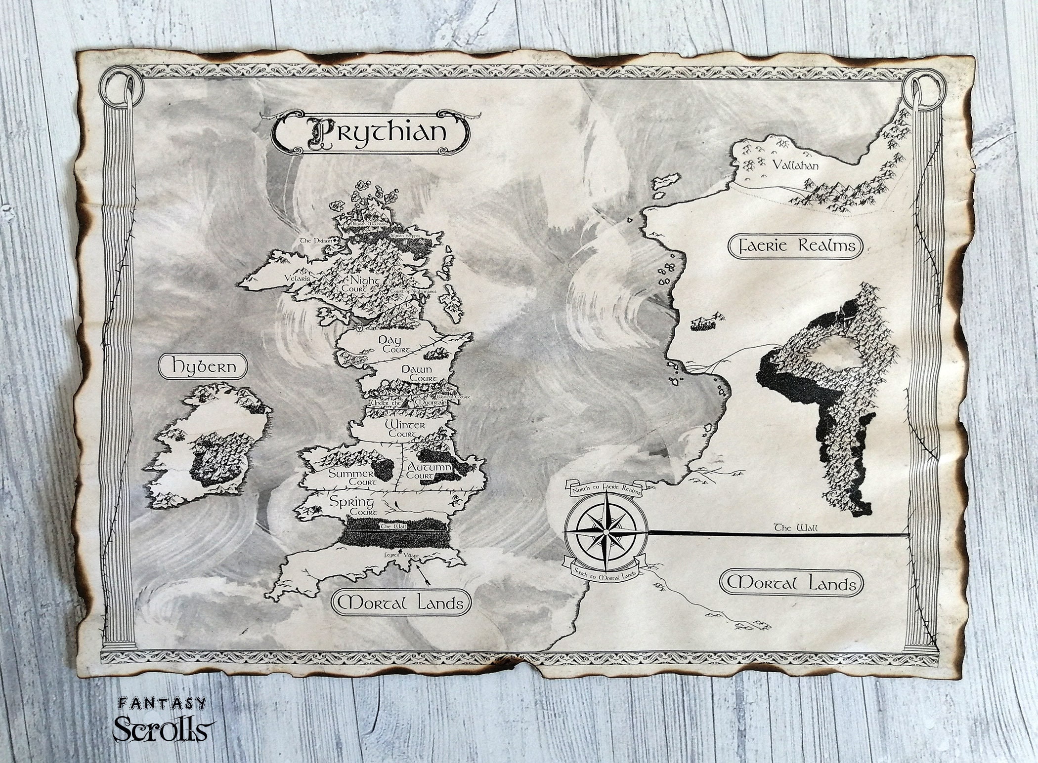 Map of Prythian, ACOTAR Map, Realm of Faeries Map, A Court of