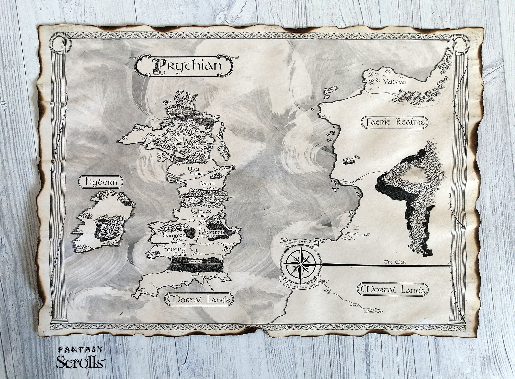 Map of Prythian ACOTAR Map Realm of Faeries Map A Court of Etsy Canada