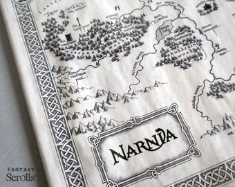 The Chronicles of Narnia Map, Aged Paper, Fantasy Wall Art, Bookish Gift