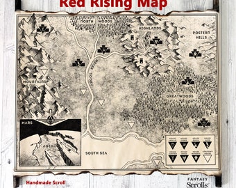 Red Rising Book Map on Handmade Scroll, Red Rising Saga Map, Golden Son  Map, Morning Star Map, Iron Gold Map, Sons of Ares Map, Dark Age Map