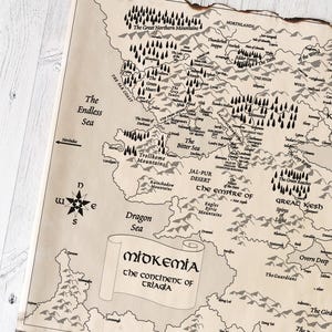 Midkemia Map on Handmade Scroll, the Riftwar Cycle World, the Continent ...