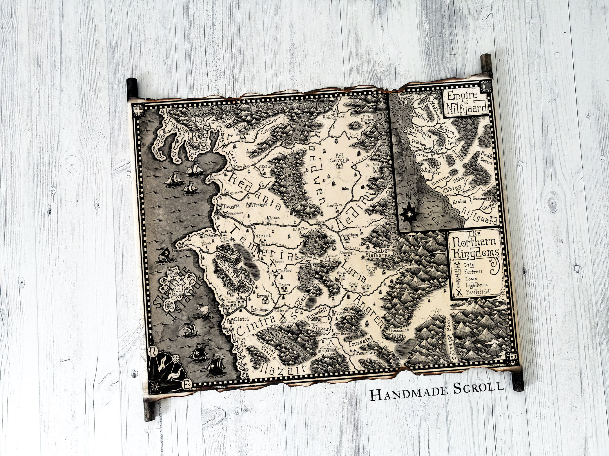 ウィッチャーの世界地図巻物 - 北方諸国とニルフガード帝国 - Etsy 日本