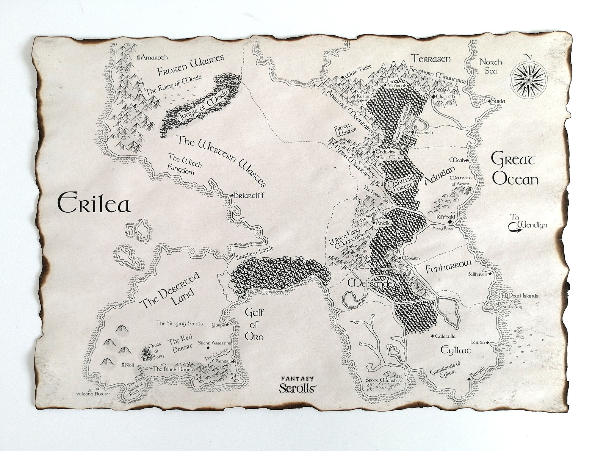 Throne of Glass Map Erilea Map Crown of Midnight Heir of Etsy UK