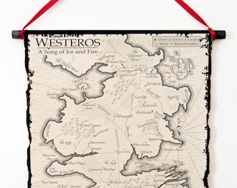 Westeros Map Scroll, A Song of Ice and Fire, Fantasy Art