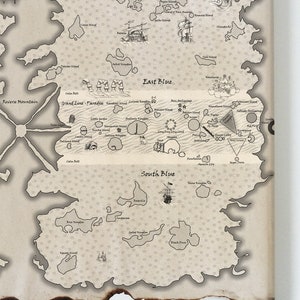Grand Line Map, One Piece World Map on Handmade Scroll, Anime Gift, One ...