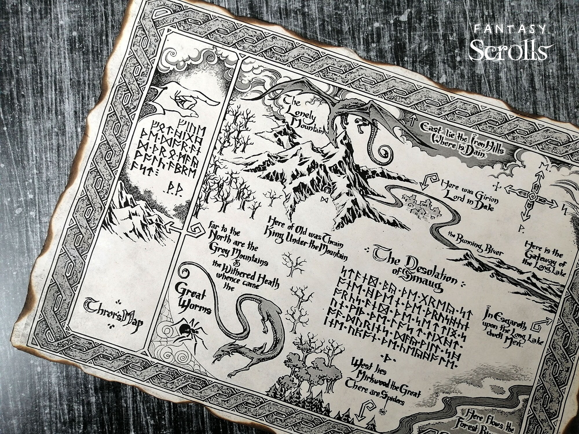 Thrór's Map Thorin's Map From the Hobbit the Lonely - Etsy Sweden