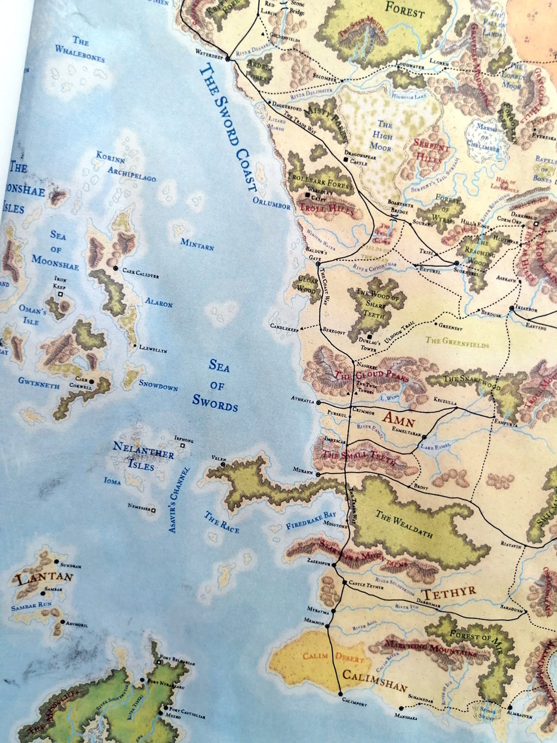 Faerûn Color Scroll Map Dnd Map of Faerun Realms Etsy