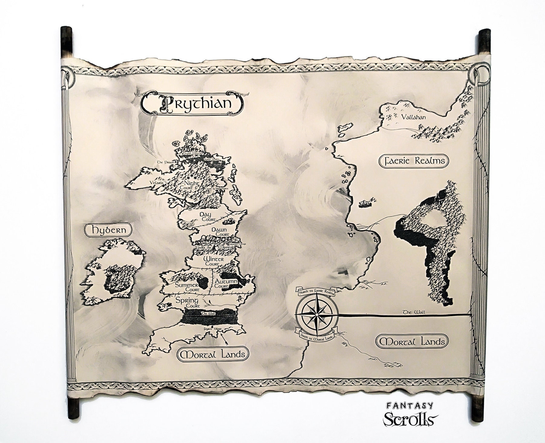 Map of Prythian ACOTAR Map Realm of Faeries Map A Court of Etsy Australia