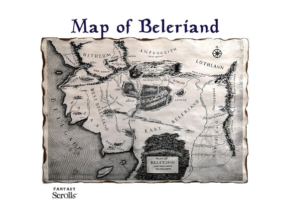Beleriand and Lands to the North  Silmarillion map, Middle earth map,  Tolkien art