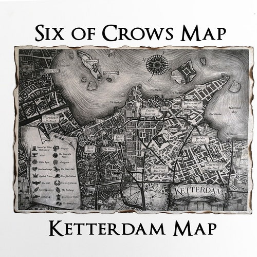 Six of Crows Ketterdam Map, The Grishaverse Map, Crooked Kingdom Map, Grisha Trilogy Map, Fantasy Map, Shadow and Bone