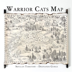 Kriegerkatzen Karte der Tiefsandschlucht - Skyclan Territory Karte, Krieger Buch Karte, SkyClan Lager, Katzen Ansicht Karte, Krieger Clan Karte HANDMADE