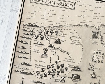 Map of Camp Half Blood Zipper Pouch for Sale by roxxell l