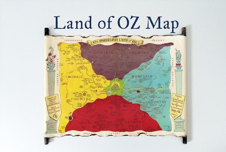 Land of OZ Karte, der wunderbare Zauberer von Oz Karte, das wunderbare ...
