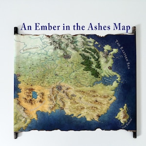 Mapa de colores de An Ember in the Ashes en pergamino hecho a mano, ENVÍO GRATIS, Mapa de The Empire, Mapa de A Torch Against The Night, Mapa de A Reaper At The Gates