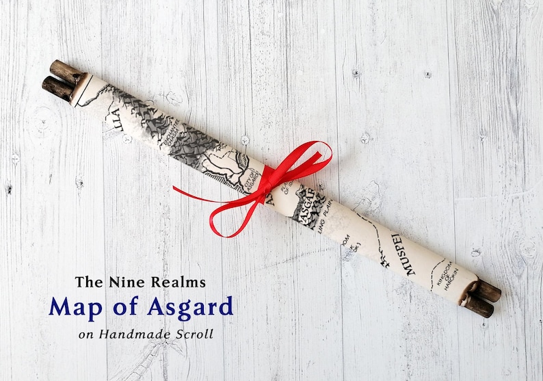Aged Paper Map of Asgard, Norse Mythology Print - Etsy