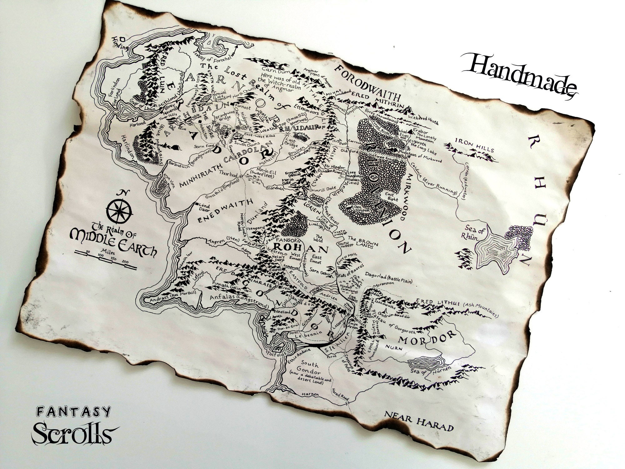 LOTR Middle Earth Map Wooden Bookmark – Conworlds Emporium