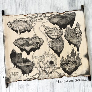 Handmade Yggdrasil Map Scroll, Norse Mythology Decor - Etsy