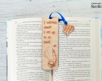 Wizarding World Wooden Bookmark, Mischief Managed