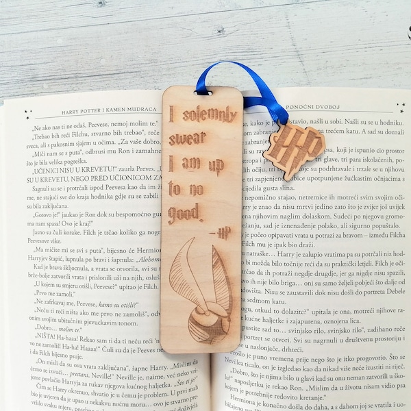 Wizarding World Wooden Bookmark, Mischief Managed