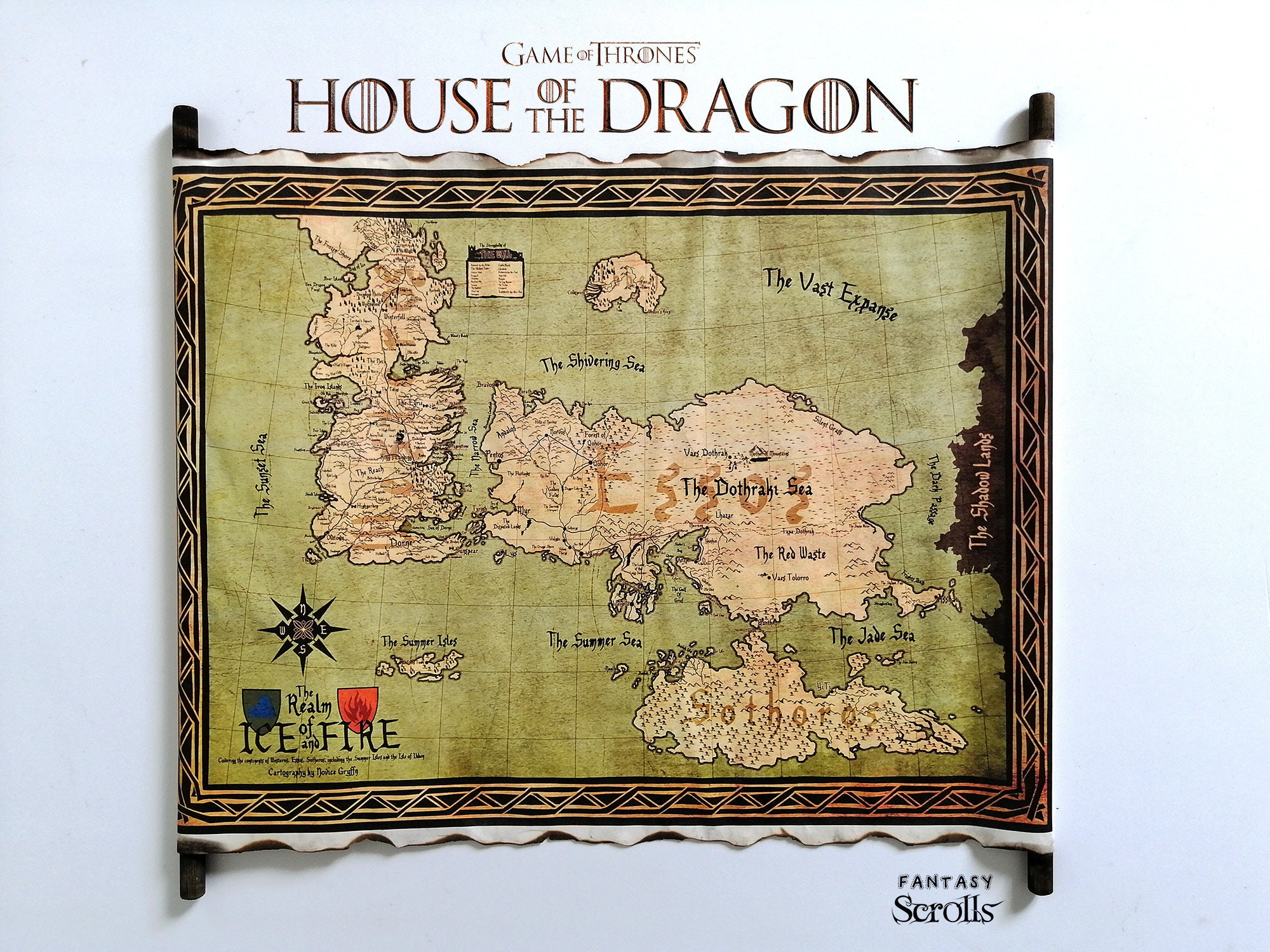 House of the Dragon Map of Westeros and Essos Game of - Etsy India