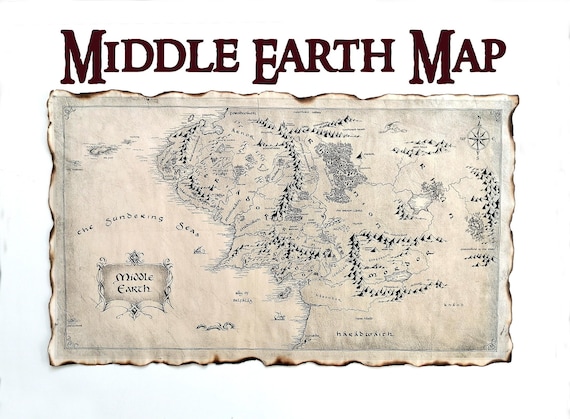 The Lord Of The Rings (Middle Earth Map) 30 x 40cm Collector Print (Fr –  Pyramid International