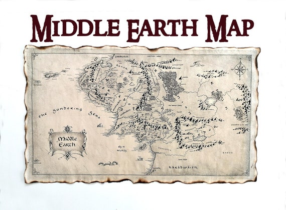 The Lord Of The Rings (Middle Earth Map) 30 x 40cm Collector Print (Fr –  Pyramid International