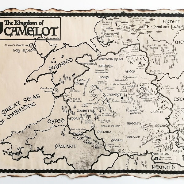 The Kingdom of Camelot Map, the Kingdoms of Albion Map, Camelot Map, Merlin Map, King Arthur Pendragon, City of Camelot Map