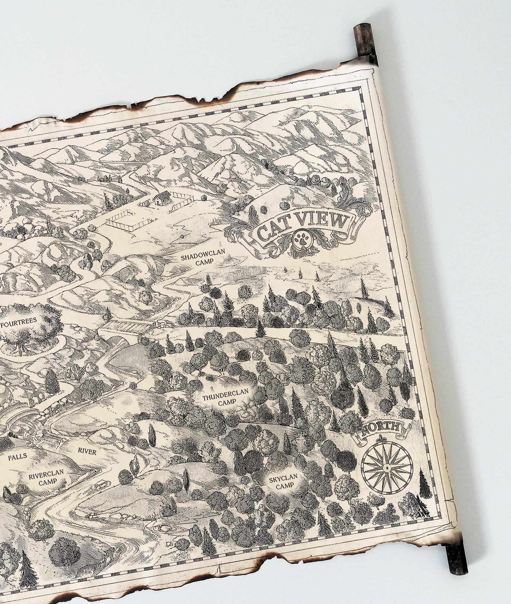 Warrior Cats Map on Handmade Scroll – the Forest Territorie, Fantasy ...
