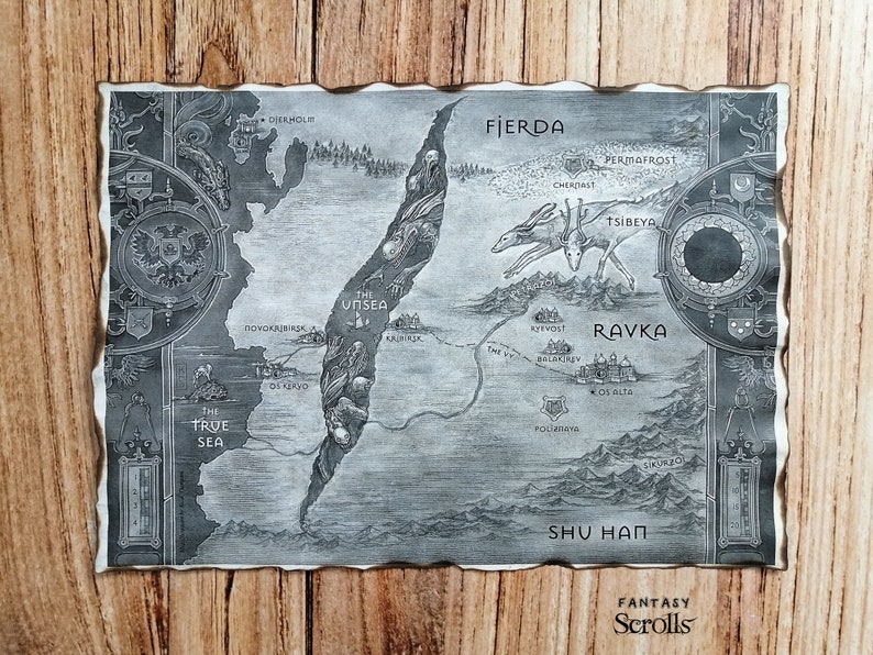 Ravka Map Grishaverse Shadow And Bone Map Fantasy Art Print Etsy