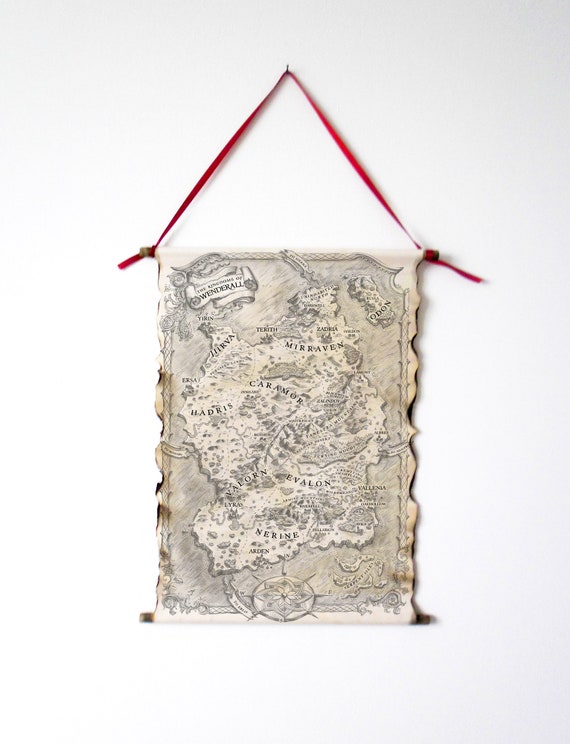 Buy The Kingdoms of Wenderall Map on Handmade Scroll, the