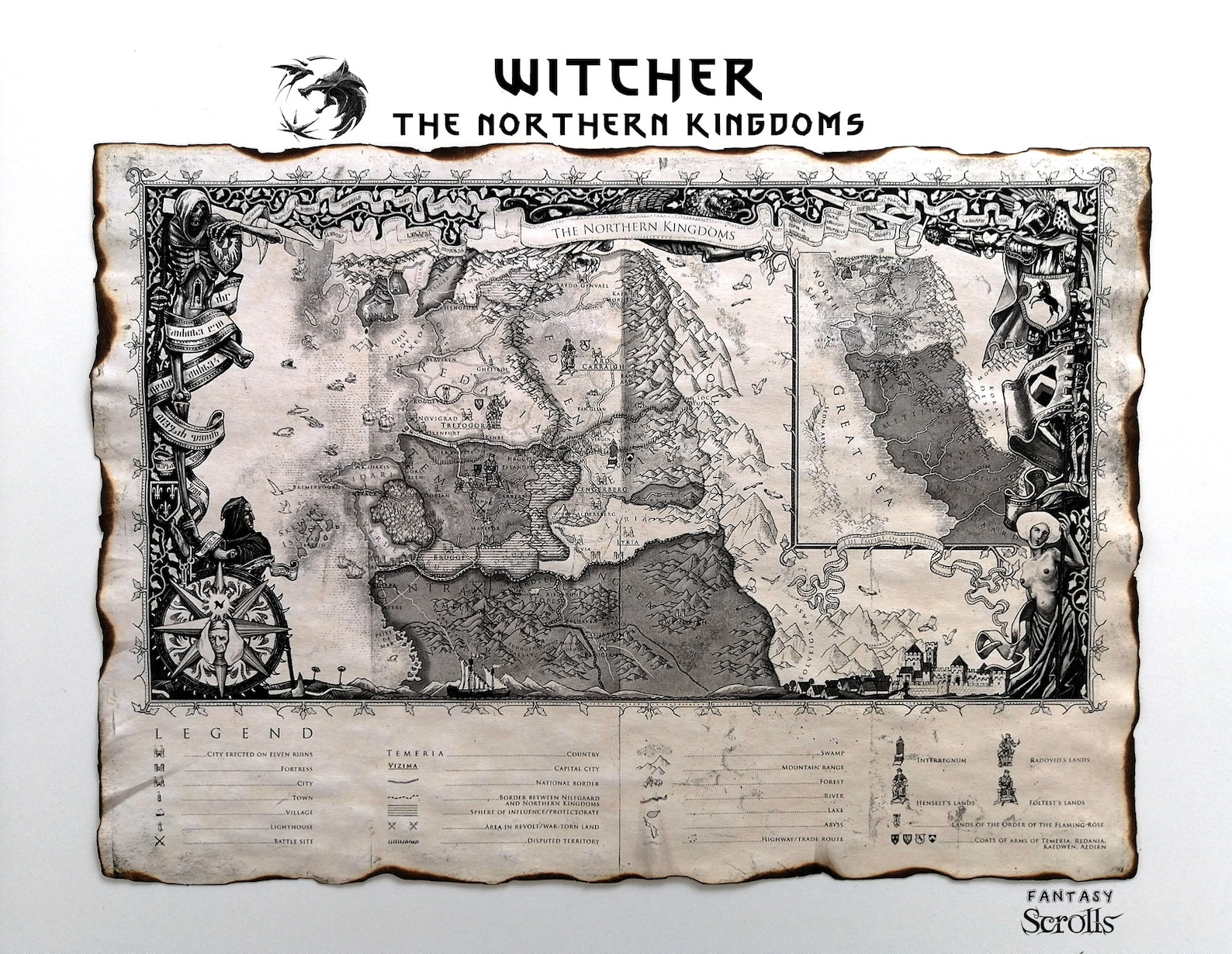 WITCHER the NORTHERN KINGDOMS Map the Northern Kingdoms - Etsy