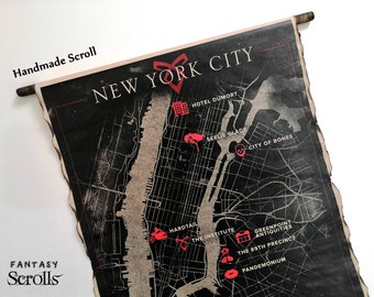 The Mortal Instruments New York City Map, Shadowhunters Map, NY Map The Shadowhunter Chronicles Map The Institute NYC Map Handmade Scroll