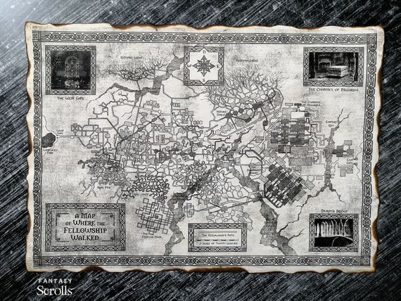 Mines of Moria Color Map Lord of the Rings Map of Moria 