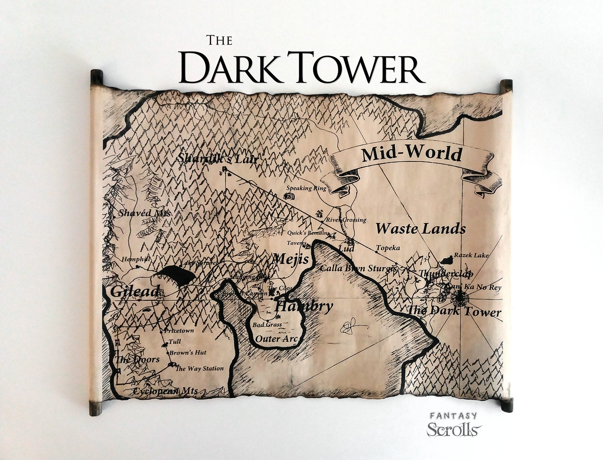 Mid-world Map the Dark Tower Map the Gunslinger Map - Etsy