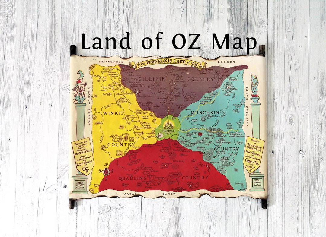 Land of OZ Karte, der wunderbare Zauberer von Oz Karte, das wunderbare ...