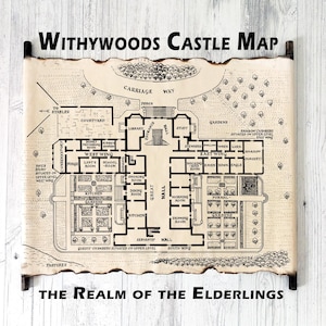 Withywoods Burg Karte, Six Duchies Buch-Karte, Fitz and the Fool Trilogy, Burg Blaupause, Fool's Assassin Book Map, Reich der Alten