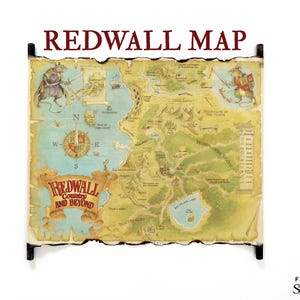 Mapa de Redwall Country and Beyond, mapa a color de REDWALL en pergamino hecho a mano, mapa de la abadía de Redwall, mapa de los cuentos de Redwall, mapa del mundo de Redwall, el mejor regalo.