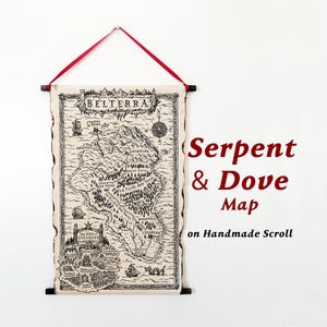 Livraison gratuite - carte de Belterra, le royaume de Belterra, carte du serpent et de la colombe, carte du voile écarlate, carte des dieux et des monstres, carte de sang et de miel