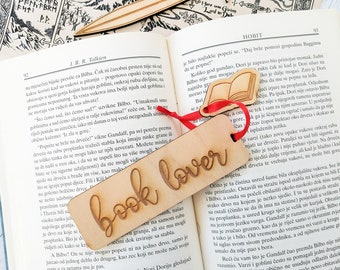 Laser Cut Wood Bookmark, Booklover Gift
