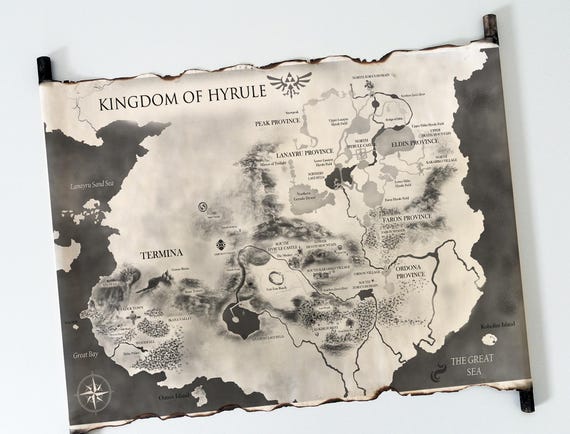 ハイラル地図手作り巻物、ゼルダの伝説ギフト - Etsy 日本