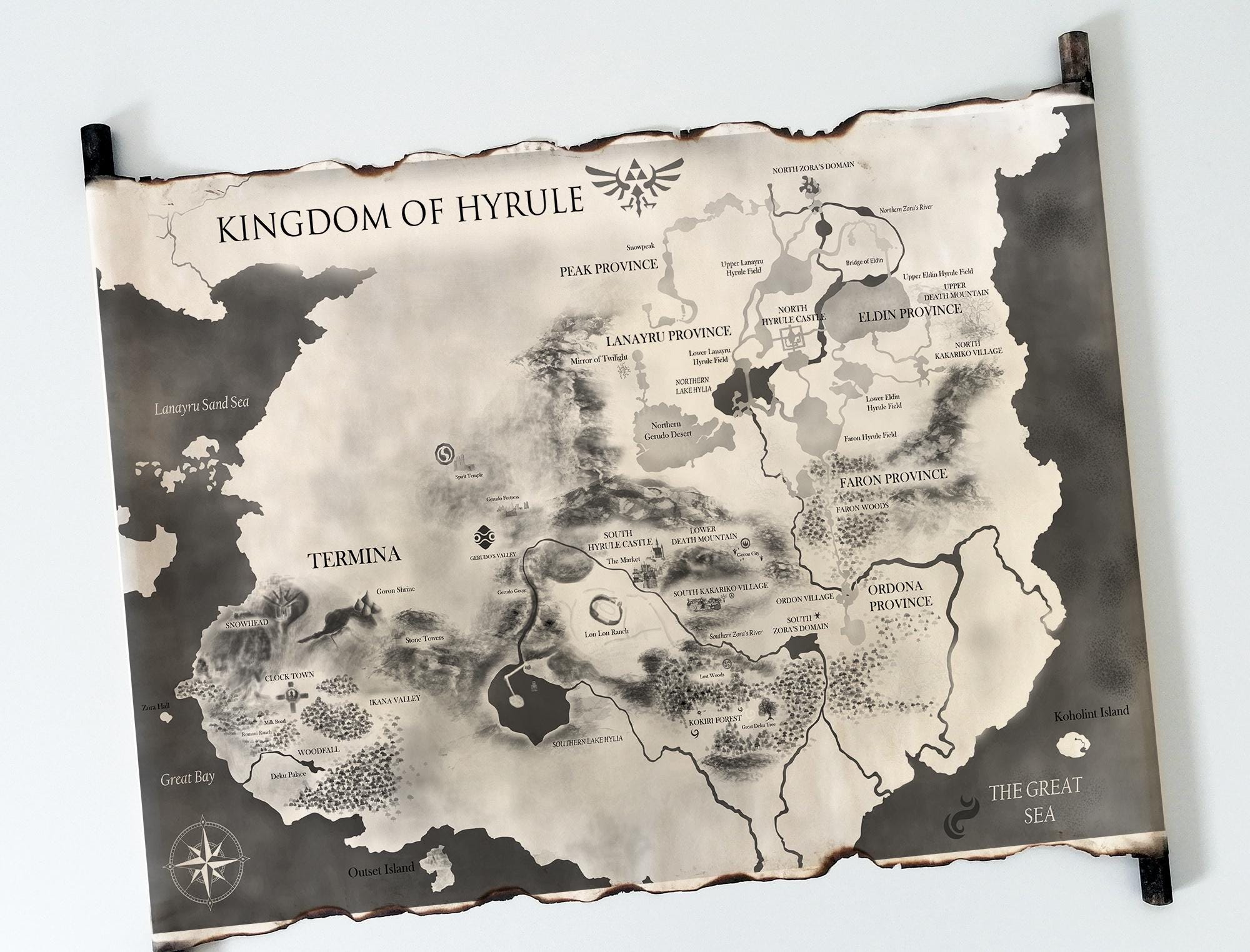 ハイラル地図手作り巻物、ゼルダの伝説ギフト - Etsy 日本