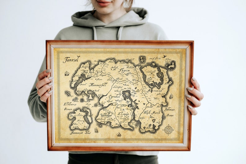 Tamriel Map Poster, the Elder Scrolls, Skyrim, Morrowind, Oblivion - Etsy
