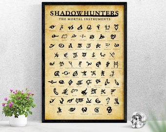 SHADOWHUNTERS All Runes Poster, The Mortal Instruments Book Series All Runes Poster, Fantasy Poster, Shadowhunters Wall Art, Home Decor