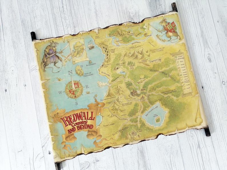 Redwall Map Rift Guard Redwall Abbey Map Scroll, Handmade Redwall Saga Gift - Etsy