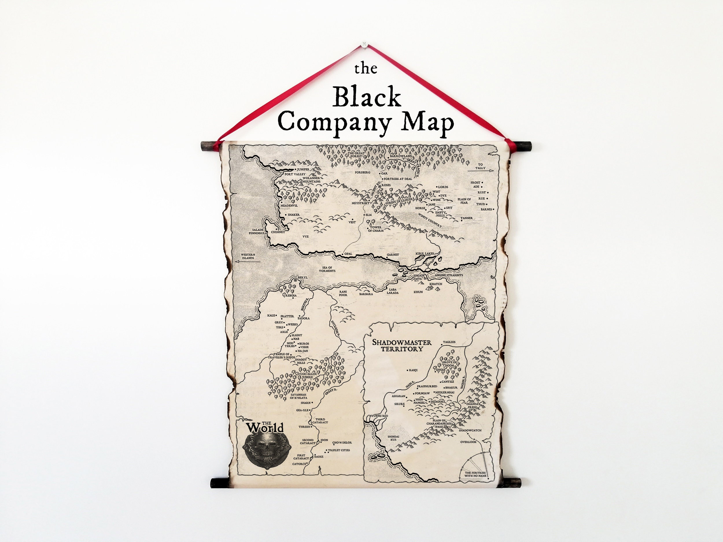 FREE SHIPPING - Map of the World of the Black Company Series