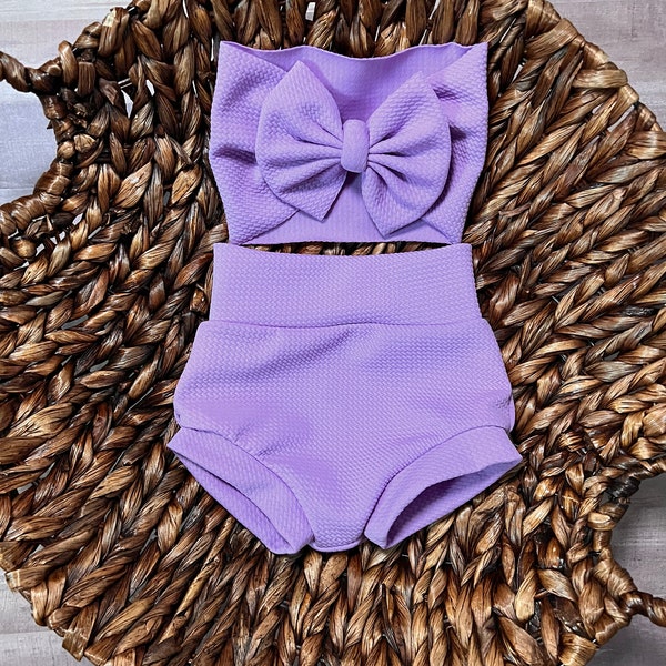 Light Purple Bummies | Baby through Toddler Sizes | Matching Bow or Headwrap